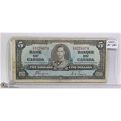 1937 FIVE DOLLAR BILL