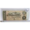 Image 1 : 1864 SERIES-B CONFEDERATE $5 BILL  7''X 3'' SIZE