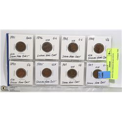 8 PCS USA INDIAN HEAD CENTS