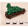 Image 1 : Malachite Carved Horse with Wooden Stand  (108667)