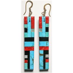 Mosaic Inlay Earrings, Reano Family  (119483)