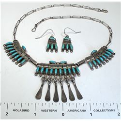 Petit Point Necklace and Earrings  (124858)