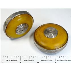 Amber/Silver Beads  (124842)