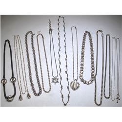 Silver Chain Necklaces (10)  (124865)