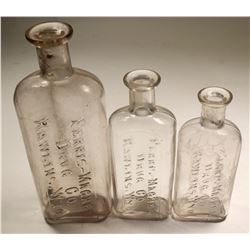 Rawlins Embossed Drug Bottles (3)  (124839)