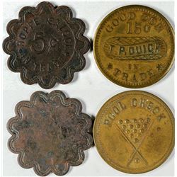 Hoppe Saloon and Pictorial Tokens (2)  (121645)