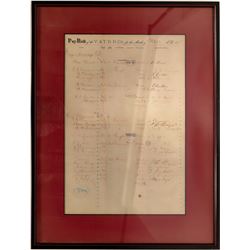 Virginia & Truckee Rail Road Pay Bill   (125180)