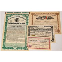 Colorado Livestock Stock Certificates  (124564)