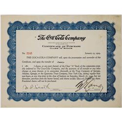Coca-Cola Company Stock Certificate  (113660)