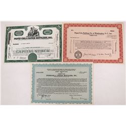 Three Pepsi-Cola Stock Certificates  (123295)