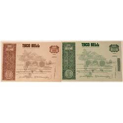 Taco Bell Stock Certificates  (123310)