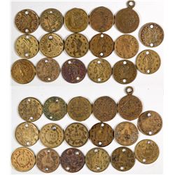 U. S. $1 Gold Coin Counters (17)  (122987)