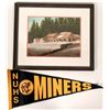 Image 1 : Nevada City Framed Print & Vintage Nevada Union High School Banner Flag (2 Items)  (108296)
