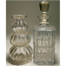 Two Clear Glass Decanters  (117951)
