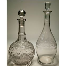 Two Clear Glass Decanters  (117950)