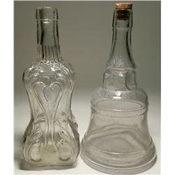 Two Clear Glass Liquor Bottles  (117953)
