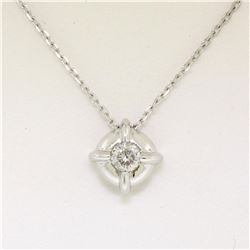 14kt White Gold 0.20 ctw Diamond Solitaire Pendant Necklace