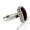 Image 6 : Vintage Sterling Silver Cushion Cabochon Carnelian Solitaire Ring