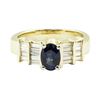 Image 2 : 1.36 ctw Oval Brilliant Blue Sapphire And Diamond Ring - 14KT Yellow Gold