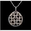 Image 2 : 14KT White Gold 0.52 ctw Diamond Pendant With Chain