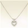 Image 4 : 14k White Gold 0.40 ctw Round Brilliant Diamond Open Heart Pendant 18" Bead Chai