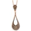 Image 1 : 14k Rose Gold 1.18CTW Brown Diamonds and Diamond Pendant, (I1/SI3/H/Dark Brown)