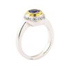 Image 4 : 1.30 ctw Blue Sapphire and Diamond Ring - 18KT White and Yellow Gold