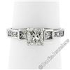Image 4 : Estate 18kt White Gold 1.42 ctw GIA Certified Radiant Diamond Engagement Ring