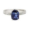 Image 2 : 2.77 ctw Sapphire and Diamond Ring - 14KT White Gold