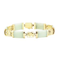 Jade Station Bracelet - 14KT Yellow Gold