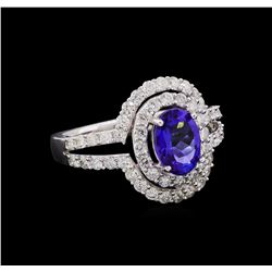 14KT White Gold 1.37 ctw Tanzanite and Diamond Ring