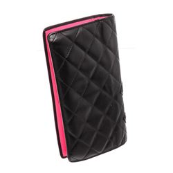 Chanel Black Quilted Calfskin Leather Cambon Yen Wallet