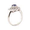 Image 4 : 0.88 ctw Blue Sapphire And Diamond Ring - 14KT White Gold