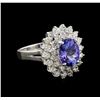 Image 1 : 14KT White Gold 2.37 ctw Tanzanite and Diamond Ring