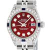 Image 1 : Rolex Ladies Stainless Steel Red Diamond Lugs & Sapphire Datejust Wristwatch