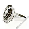 Image 7 : 10kt White Gold 3.10 ctw Brown and White Diamond Leaf Heart Cluster Ring
