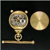 Image 5 : Vintage Unique 14K Yellow Gold Wittnauer 17 Jewel Mechanical Watch Pin Brooch