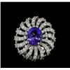 Image 2 : 3.56 ctw Tanzanite and Diamond Ring - 14KT White Gold