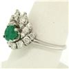 Image 6 : 14K White Gold 1.64 ctw F VS1 Prong Set Rich Green Emerald & Diamond Eye Shape C