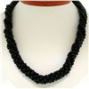 Image 1 : 14k Gold Long Multi Strand Black Onyx Necklace w/ Freshwater Pearl & Coral Bead