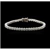 Image 1 : 18KT White Gold 7.06 ctw Diamond Tennis Bracelet
