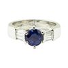 Image 2 : 1.62 ctw Round Brilliant Blue Sapphire And Diamond Ring - Platinum