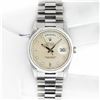 Image 1 : Rolex Mens 18k White Gold President Day-Date Silver Diamond Dial 36mm Wristwatch