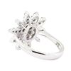 Image 3 : 0.60 ctw Diamond Starburst Ring - 14KT White Gold