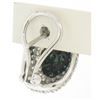 Image 7 : 18k Solid White Gold 3.60 ctw White & Black Diamond Drenched Dome Button Earring