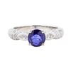 Image 2 : 1.95 ctw Sapphire And Diamond Ring - 18KT White Gold