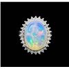 Image 2 : 9.05 ctw Opal and Diamond Ring - 14KT White Gold