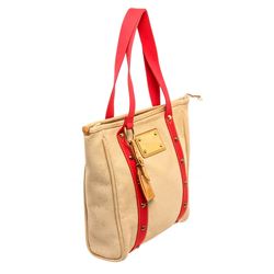 Louis Vuitton Beige Canvas Antigua Cabas MM Tote Bag