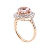 Image 4 : 2.16 ctw Morganite and Diamond Ring - 14KT Rose Gold