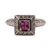Image 2 : 0.79 ctw Pink Sapphire and Diamond Ring - 14KT White Gold